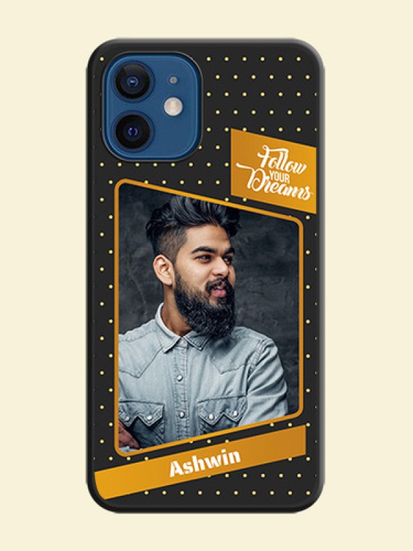 Follow Your Dreams with White Dots on Space Black Custom Soft Matte Phone Cases - iPhone 12