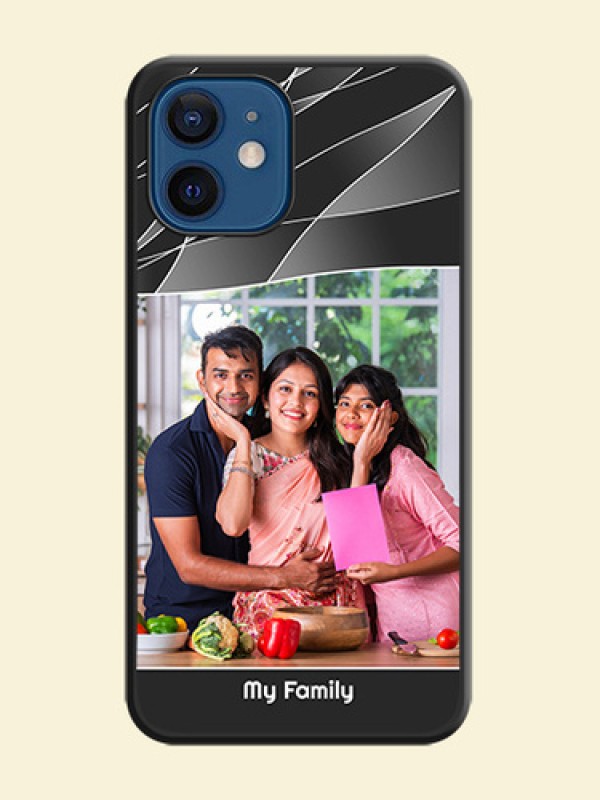 Mixed Wave Lines on Photo on Space Black Soft Matte Mobile Cover - iPhone 12