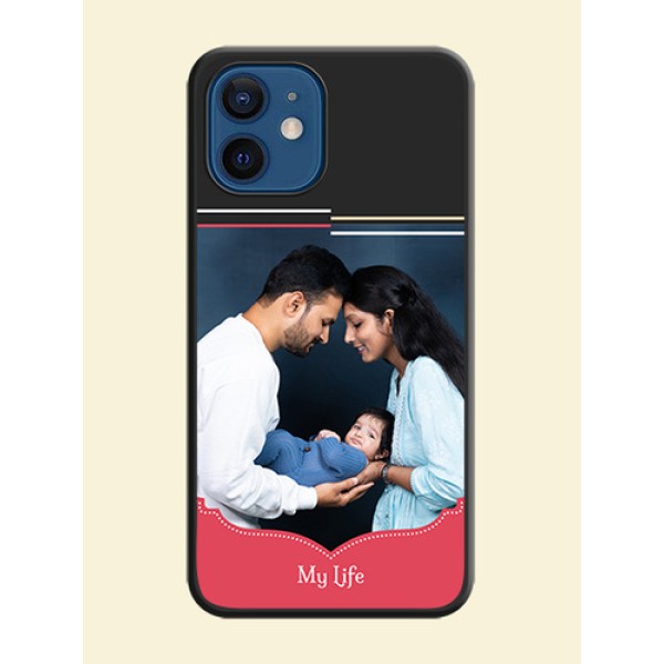 Classic Plain Design with Name on Photo on Space Black Soft Matte Phone Cover - iPhone 12 Classic Plain Design with Name on Photo on Space Black Soft Matte Phone Cover - iPhone 12