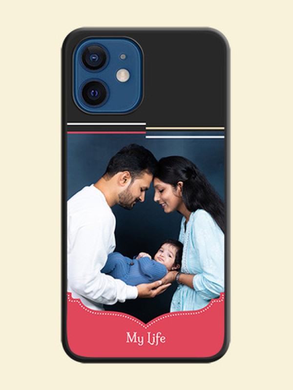Classic Plain Design with Name on Photo on Space Black Soft Matte Phone Cover - iPhone 12