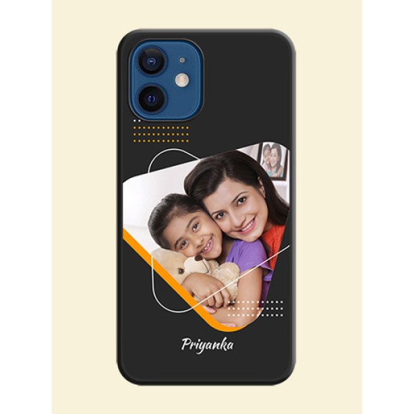 Yellow Triangle on Photo on Space Black Soft Matte Phone Cover - iPhone 12 Yellow Triangle on Photo on Space Black Soft Matte Phone Cover - iPhone 12
