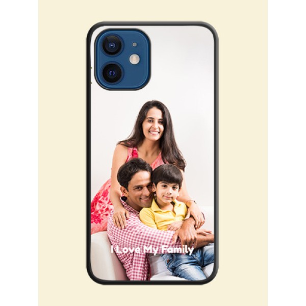 Full Single Pic Upload With Text On Space Black Personalized Soft Matte Phone Covers -Apple Iphone 12 Full Single Pic Upload With Text On Space Black Personalized Soft Matte Phone Covers -Apple Iphone 12