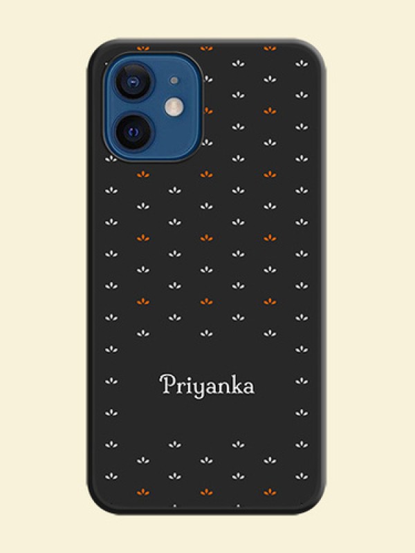 Simple Pattern With Custom Text On Space Black Personalized Soft Matte Phone Covers -Apple Iphone 12