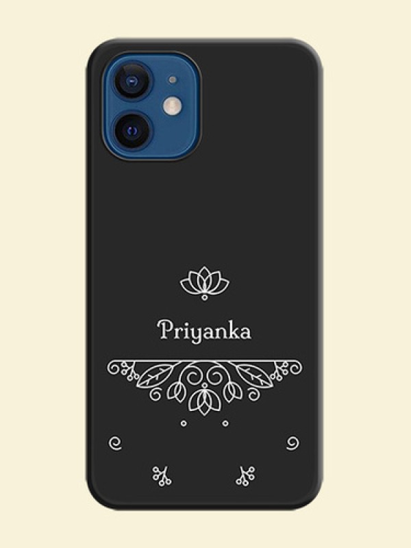 Lotus Garden Custom Text On Space Black Personalized Soft Matte Phone Covers -Apple Iphone 12