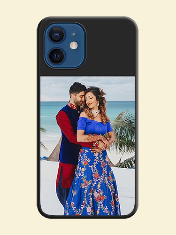 Image Upload With Space Black Color On Custom Soft Matte Mobile Back Cover - iPhone 12