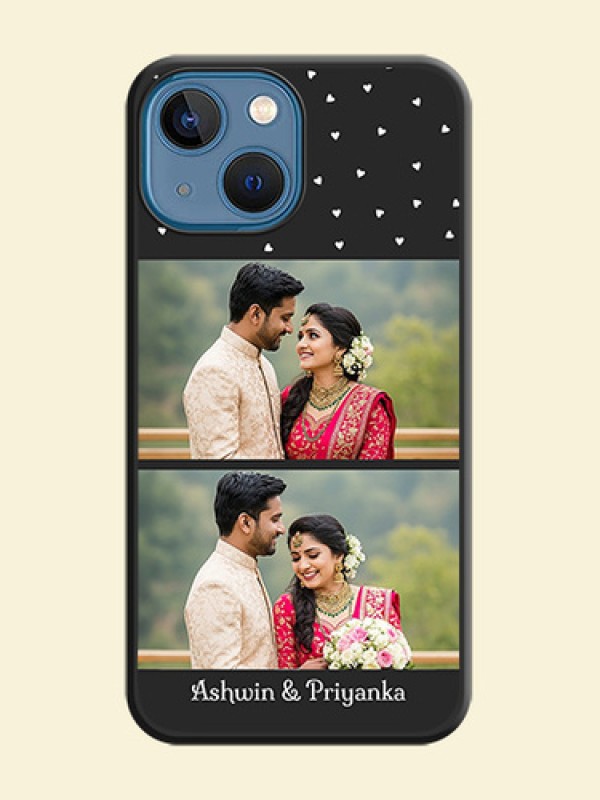 Miniature Love Symbols with Name on Space Black Custom Soft Matte Back Cover - iPhone 13 Mini