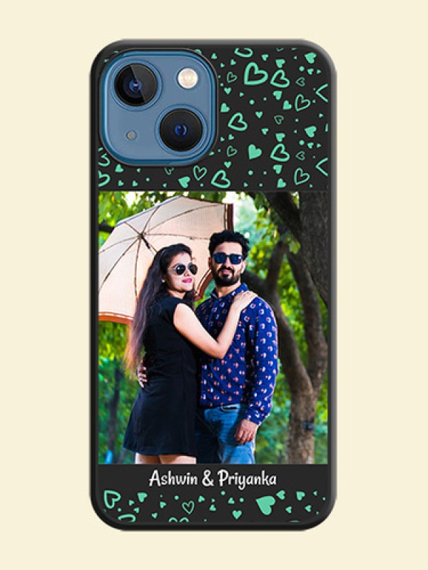 Sea Green Indefinite Love Pattern on Photo on Space Black Soft Matte Mobile Cover - iPhone 13 Mini