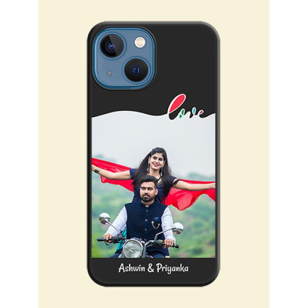Fall in Love Pattern with Picture on Photo on Space Black Soft Matte Mobile Case - iPhone 13 Mini Fall in Love Pattern with Picture on Photo on Space Black Soft Matte Mobile Case - iPhone 13 Mini