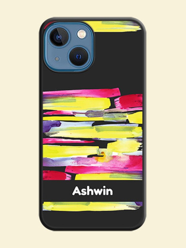 Brush Coloured on Space Black Personalized Soft Matte Phone Covers - iPhone 13 Mini