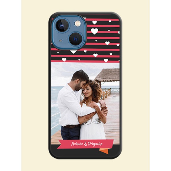 White Color Love Symbols with Pink Lines Pattern on Space Black Custom Soft Matte Phone Cases - iPhone 13 Mini White Color Love Symbols with Pink Lines Pattern on Space Black Custom Soft Matte Phone Cases - iPhone 13 Mini