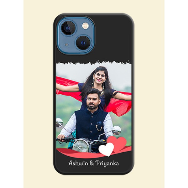 Pin Color Love Shaped Ribbon Design with Text on Space Black Custom Soft Matte Phone Back Cover - iPhone 13 Mini Pin Color Love Shaped Ribbon Design with Text on Space Black Custom Soft Matte Phone Back Cover - iPhone 13 Mini