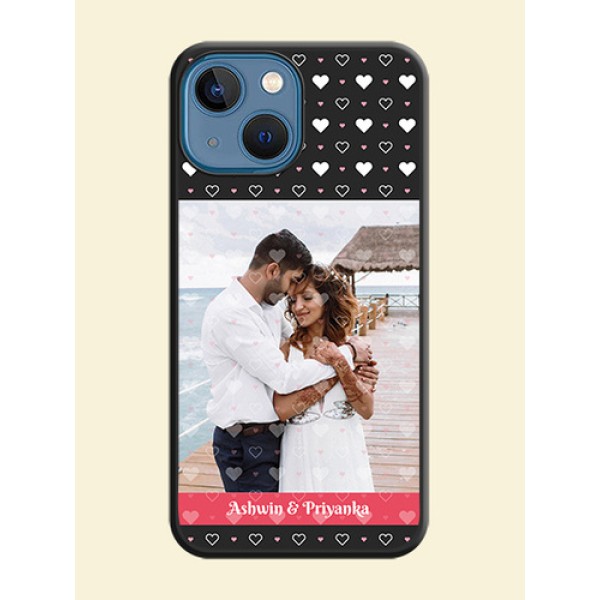 White Color Love Symbols with Text Design on Photo on Space Black Soft Matte Phone Cover - iPhone 13 Mini White Color Love Symbols with Text Design on Photo on Space Black Soft Matte Phone Cover - iPhone 13 Mini