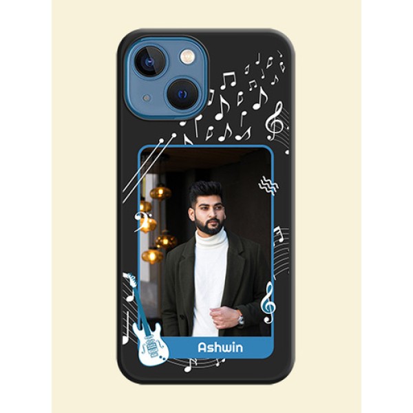 Musical Theme Design with Text on Photo on Space Black Soft Matte Mobile Case - iPhone 13 Mini Musical Theme Design with Text on Photo on Space Black Soft Matte Mobile Case - iPhone 13 Mini