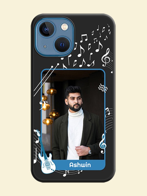 Musical Theme Design with Text on Photo on Space Black Soft Matte Mobile Case - iPhone 13 Mini
