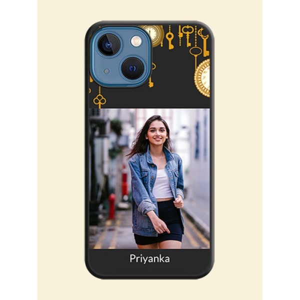 Decorative Design with Text on Space Black Custom Soft Matte Back Cover - iPhone 13 Mini Decorative Design with Text on Space Black Custom Soft Matte Back Cover - iPhone 13 Mini