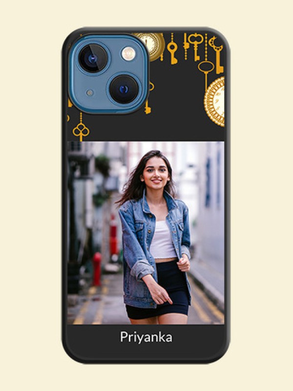 Decorative Design with Text on Space Black Custom Soft Matte Back Cover - iPhone 13 Mini