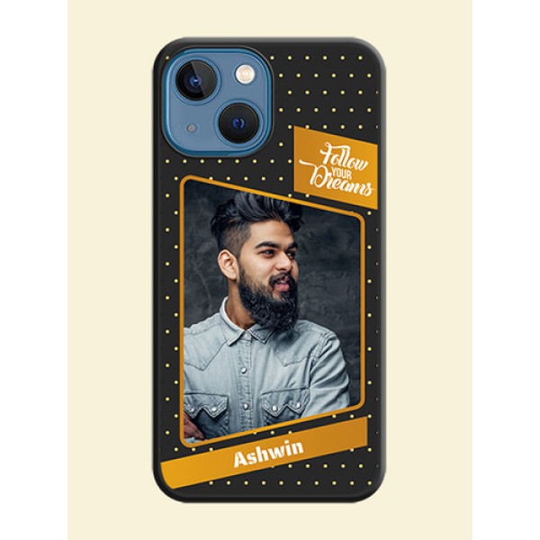 Follow Your Dreams with White Dots on Space Black Custom Soft Matte Phone Cases - iPhone 13 Mini Follow Your Dreams with White Dots on Space Black Custom Soft Matte Phone Cases - iPhone 13 Mini