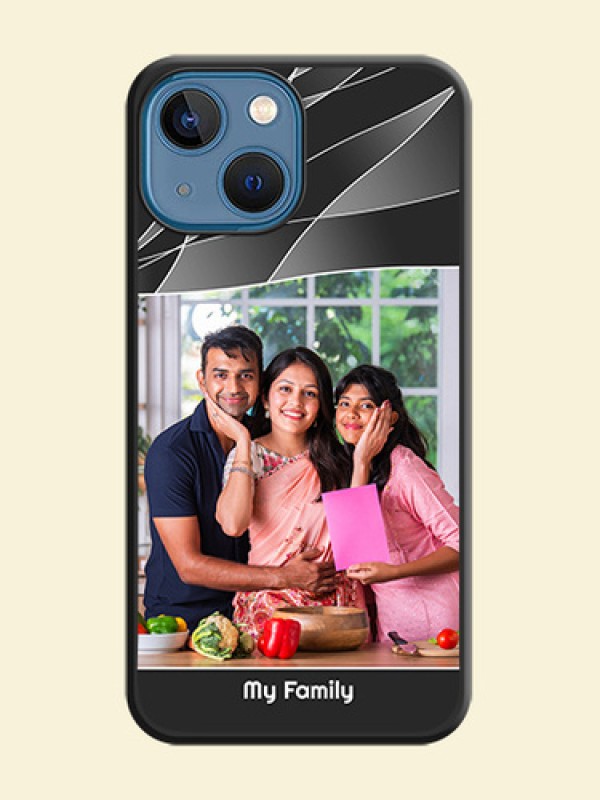 Mixed Wave Lines on Photo on Space Black Soft Matte Mobile Cover - iPhone 13 Mini