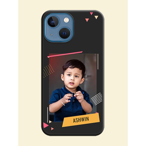 Photo Frame with Triangle Small Dots on Photo on Space Black Soft Matte Back Cover - iPhone 13 Mini Photo Frame with Triangle Small Dots on Photo on Space Black Soft Matte Back Cover - iPhone 13 Mini
