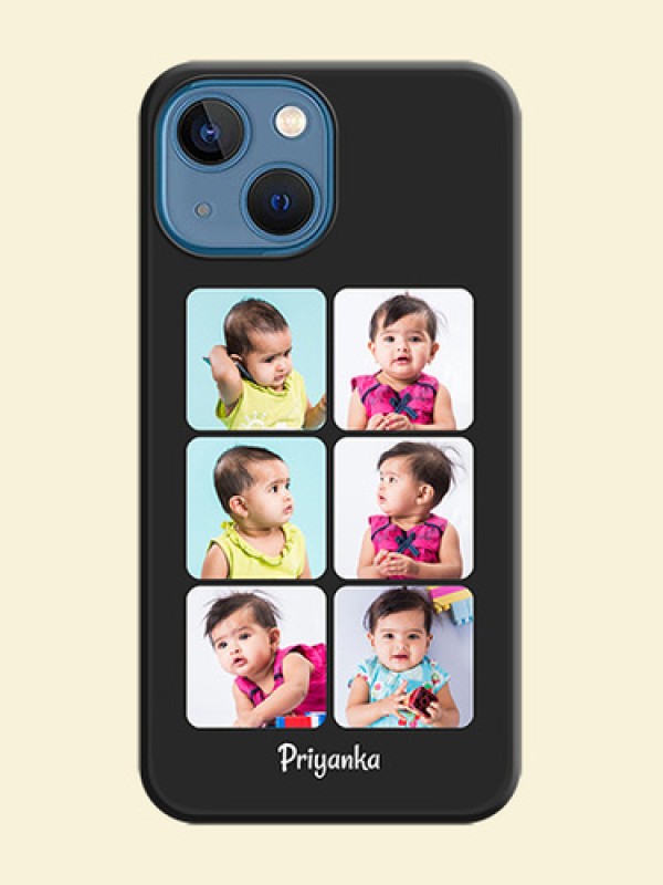 Floral Art with 6 Image Holder on Photo on Space Black Soft Matte Mobile Case - iPhone 13 Mini