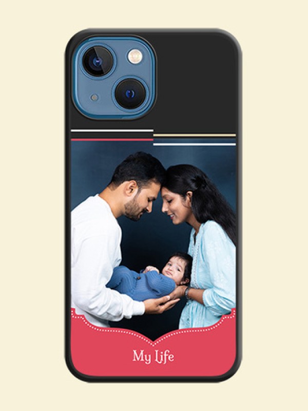 Classic Plain Design with Name on Photo on Space Black Soft Matte Phone Cover - iPhone 13 Mini