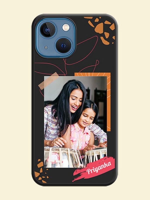 Orange Photo Frame on Space Black Custom Soft Matte Phone Back Cover - iPhone 13 Mini