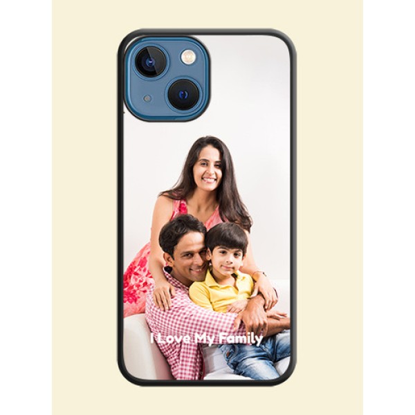 Full Single Pic Upload With Text On Space Black Personalized Soft Matte Phone Covers -Apple Iphone 13 Mini Full Single Pic Upload With Text On Space Black Personalized Soft Matte Phone Covers -Apple Iphone 13 Mini