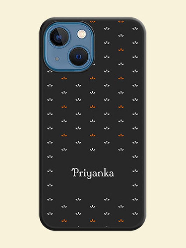 Simple Pattern With Custom Text On Space Black Personalized Soft Matte Phone Covers -Apple Iphone 13 Mini