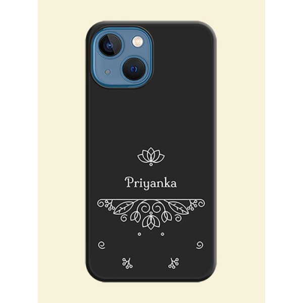 Lotus Garden Custom Text On Space Black Personalized Soft Matte Phone Covers -Apple Iphone 13 Mini Lotus Garden Custom Text On Space Black Personalized Soft Matte Phone Covers -Apple Iphone 13 Mini