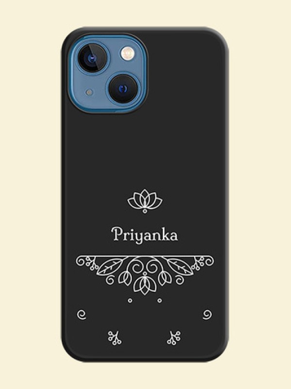 Lotus Garden Custom Text On Space Black Personalized Soft Matte Phone Covers -Apple Iphone 13 Mini
