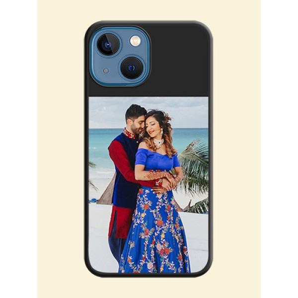 Image Upload With Space Black Color On Custom Soft Matte Mobile Back Cover - iPhone 13 Mini Image Upload With Space Black Color On Custom Soft Matte Mobile Back Cover - iPhone 13 Mini