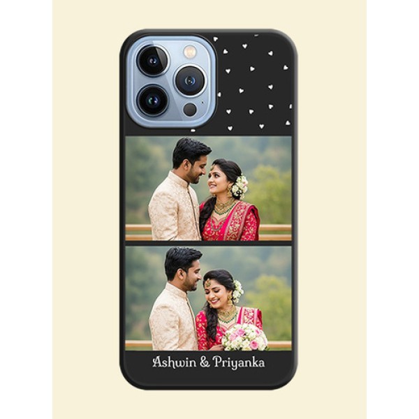 Miniature Love Symbols with Name on Space Black Custom Soft Matte Back Cover - iPhone 13 Pro Max Miniature Love Symbols with Name on Space Black Custom Soft Matte Back Cover - iPhone 13 Pro Max