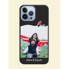 Fall in Love Pattern with Picture on Photo on Space Black Soft Matte Mobile Case - iPhone 13 Pro Max