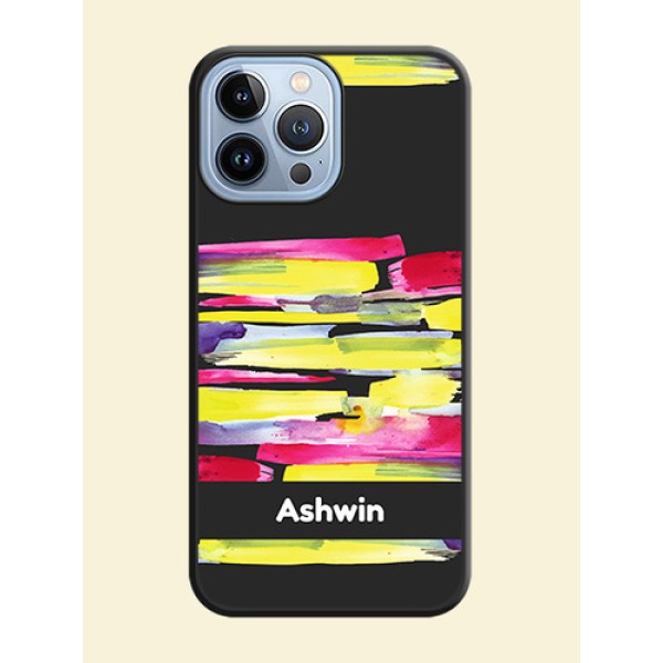 Brush Coloured on Space Black Personalized Soft Matte Phone Covers - iPhone 13 Pro Max Brush Coloured on Space Black Personalized Soft Matte Phone Covers - iPhone 13 Pro Max