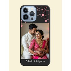 Pink Love Hangings with Text on Space Black Custom Soft Matte Back Cover - iPhone 13 Pro Max