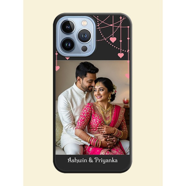 Pink Love Hangings with Text on Space Black Custom Soft Matte Back Cover - iPhone 13 Pro Max Pink Love Hangings with Text on Space Black Custom Soft Matte Back Cover - iPhone 13 Pro Max