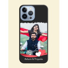 Pin Color Love Shaped Ribbon Design with Text on Space Black Custom Soft Matte Phone Back Cover - iPhone 13 Pro Max