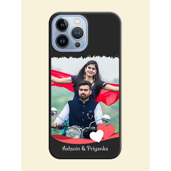 Pin Color Love Shaped Ribbon Design with Text on Space Black Custom Soft Matte Phone Back Cover - iPhone 13 Pro Max Pin Color Love Shaped Ribbon Design with Text on Space Black Custom Soft Matte Phone Back Cover - iPhone 13 Pro Max