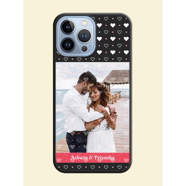 White Color Love Symbols with Text Design on Photo on Space Black Soft Matte Phone Cover - iPhone 13 Pro Max White Color Love Symbols with Text Design on Photo on Space Black Soft Matte Phone Cover - iPhone 13 Pro Max