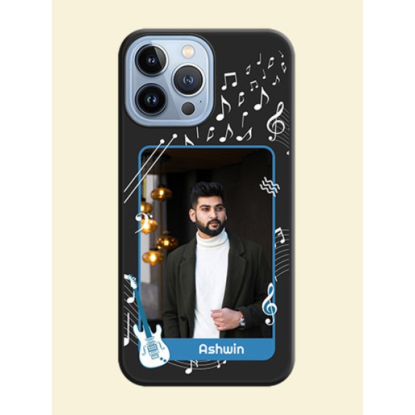 Musical Theme Design with Text on Photo on Space Black Soft Matte Mobile Case - iPhone 13 Pro Max Musical Theme Design with Text on Photo on Space Black Soft Matte Mobile Case - iPhone 13 Pro Max