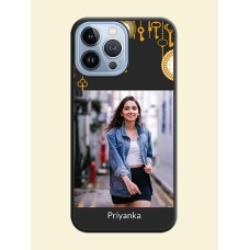 Decorative Design with Text on Space Black Custom Soft Matte Back Cover - iPhone 13 Pro Max