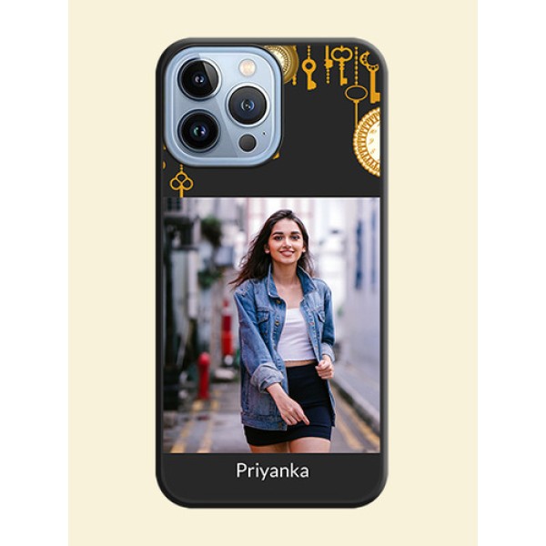 Decorative Design with Text on Space Black Custom Soft Matte Back Cover - iPhone 13 Pro Max Decorative Design with Text on Space Black Custom Soft Matte Back Cover - iPhone 13 Pro Max