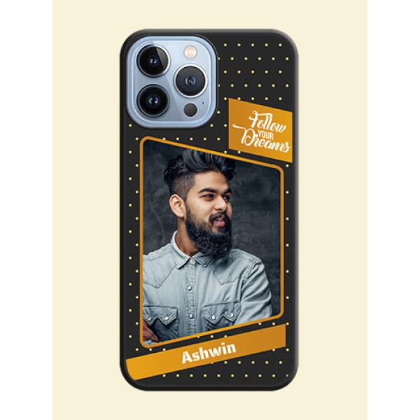 Follow Your Dreams with White Dots on Space Black Custom Soft Matte Phone Cases - iPhone 13 Pro Max Follow Your Dreams with White Dots on Space Black Custom Soft Matte Phone Cases - iPhone 13 Pro Max