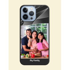 Mixed Wave Lines on Photo on Space Black Soft Matte Mobile Cover - iPhone 13 Pro Max