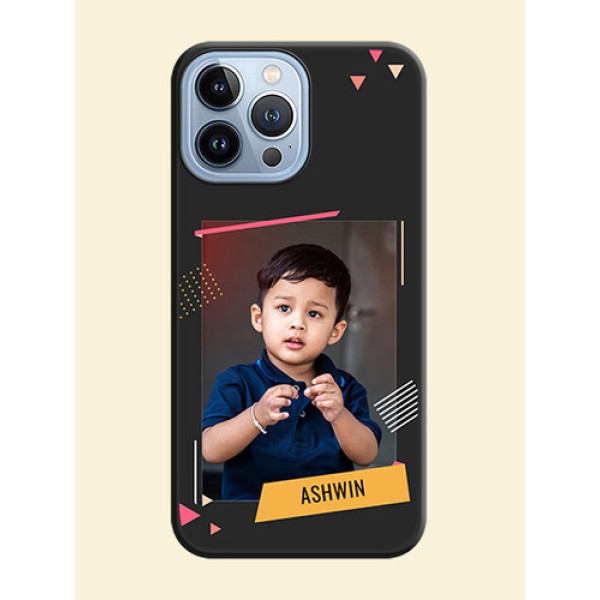 Photo Frame with Triangle Small Dots on Photo on Space Black Soft Matte Back Cover - iPhone 13 Pro Max Photo Frame with Triangle Small Dots on Photo on Space Black Soft Matte Back Cover - iPhone 13 Pro Max