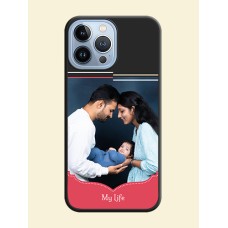Classic Plain Design with Name on Photo on Space Black Soft Matte Phone Cover - iPhone 13 Pro Max