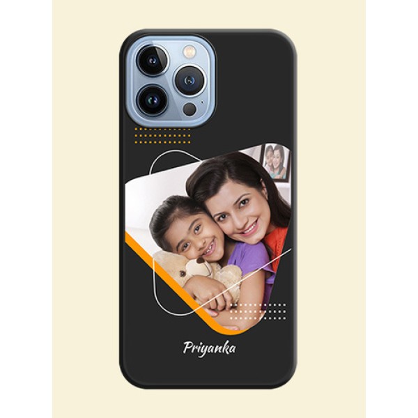 Yellow Triangle on Photo on Space Black Soft Matte Phone Cover - iPhone 13 Pro Max Yellow Triangle on Photo on Space Black Soft Matte Phone Cover - iPhone 13 Pro Max