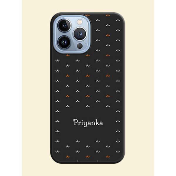 Simple Pattern With Custom Text On Space Black Personalized Soft Matte Phone Covers -Apple Iphone 13 Pro Max Simple Pattern With Custom Text On Space Black Personalized Soft Matte Phone Covers -Apple Iphone 13 Pro Max