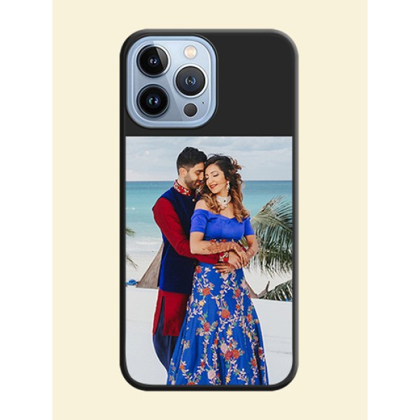 Image Upload With Space Black Color On Custom Soft Matte Mobile Back Cover - iPhone 13 Pro Max Image Upload With Space Black Color On Custom Soft Matte Mobile Back Cover - iPhone 13 Pro Max