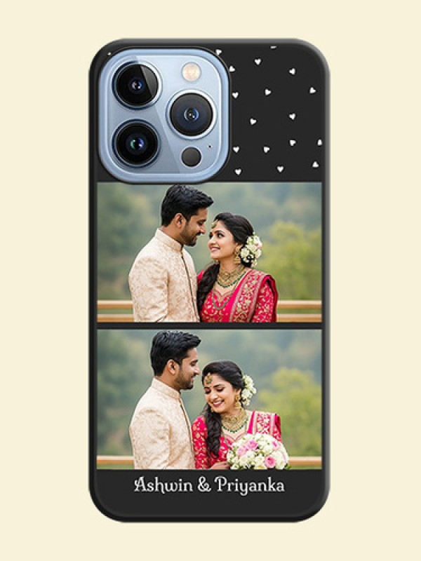 Miniature Love Symbols with Name on Space Black Custom Soft Matte Back Cover - iPhone 13 Pro